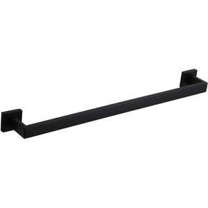 GERZWY 24 Inch Contemporary Style Bathroom Towel Bar Stainless Steel Bath Towel Rack Wall Mount Matte Black FG160160-BK