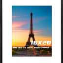 16x20 Black Oak Picture Frame, Oak Solid Wooden HD Glass, 1 Pack