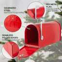 RAINHOL Metal Mailboxes for Outside Post Mount, Galvanized Steel Standard Mail Box, 20 x 8.9 x 6.7 inches, Medium Compacity, Red Mailbox