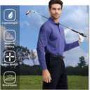M MAELREG Short and Long Sleeve Polo Shirts for Men Dry Fit Performance Moisture Wicking Sport Pin Striped Mens Golf Shirts (Blue, S)
