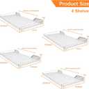WALMANN Garage Wall Shelf, 4 Mixed-Size Wall-Mounted Storage Shelves for Garage, Closet, Laundry Room, Heavy Duty Wall Shelving, Holds Up to 65 lbs(White, 4 Mixed-Size Shelves)