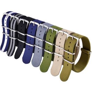 Ritche Christmas Gift Military Ballistic Nylon 8 Packs 18mm 20mm 22mm Watch Band Replacement Watch Straps for Men Women, White Elephant Gifts, Stocking Stuffers for Men