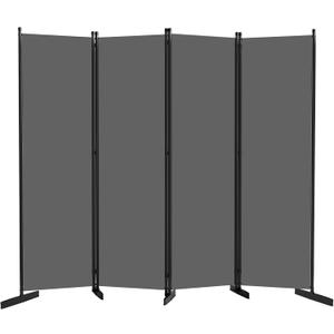 AKTOP Room Divider 4 Panel, 80" W Portable Wall Divider for Room Separation, Freestanding Partition Room Dividers, Folding Room Separators Privacy Screens for Home Office Bedroom, Grey