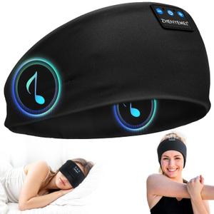 Sleep Headphones Wireless Bluetooth 5.4 Headband, Sports Earphones Sleep Earbuds with HD Stereo Speaker Microphone for Workout Jogging Yoga Insomnia Air Travel Meditation Unique Gifts Black