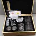 Electric Whiskey Smoker Kit with Wooden Box, 4 Wood Chips, Torch, Ice Molds, 2 Glasses, Stones, Old Fashioned Bourbon Cocktail Smoker Infuser Kit, Whiskey Gifts for Father, Men, Husband (No Butane)