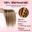 Flufymooz Real Human Hair Toppers for women, 10 Inch Clip in Bangs 100 Human Hair Toppers for Thinning Hair, Cover Hair Topper Hair Pieces with 150% Density Silk Base-Medium Brown with Blonde