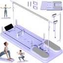 Pilates Board - Versatile Foldable Pilates Reformer Set at Home, Multi-Purpose Sliding Board for Pilates Workouts, 6-in-1, Purple