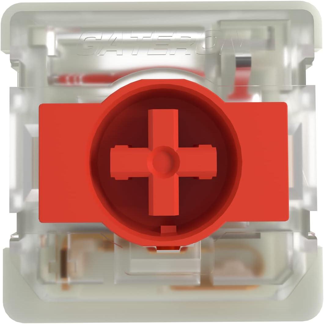 GATERON KS-33 Low Profile 2.0 Red Keyboard Switches, 3 Pin 50gf RGB LED Factory Pre-lubed Fit for NuPhy/Keychron Mechanical Keyboard (Red,35PCS)