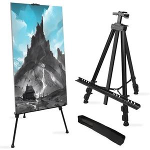 RRFTOK Art Painting Display Easel Stand,72Inches Portable Adjustable Metal Tripod with Artist Easels for Canvases Height from 22-72for Table-Top/Floor Paint and Displaying,Black