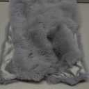 LIFEREVO Fluffy Faux Rabbit Fur Decorative Lumbar Throw Pillow Cover, Plush Shaggy 14x36 Bubble Waffle Cushion Long Pillow Sham with Zipper Closure, Furry Fuzzy Pillowcase Bed Couch Sofa, Light Grey