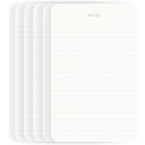 Elegant Desk Notepads for Professionals, Executive's Memo Pads, Minimalist, Gold Foiled, Lined, 5 Pack, 375 Sheets Total (75 Each), 6.3" x 3.9, 80 GSM, Eco-friendly, FSC Certified