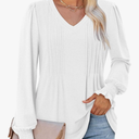 ROSELINLIN Womens Long Sleeve Tunic Tops Floral Fall Blouse Shirts L