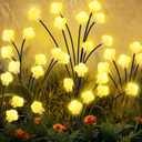 Solar Lights Outdoor 4 Pack 32 LED Solar Cloud Swaying Lights Garden Waterproof Outdoor Decor for Yard Patio & Pathway (Warm White-4P)