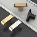 Amerdeco 10 Pack Brushed Brass Cabinet Knobs 2 Inch(50MM) Kitchen Cabinet Pulls Drawer Knob, Knob for Dresser Drawers, Knobs and Pulls for Bathroom Cabinets