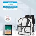 Paxiland Clear Backpack Stadium Approved 12126 with Reinforced and Wider Shoulder Straps, Small Clear Bag for Schools, Concerts, Work, Festivals and Sporting Events - Black