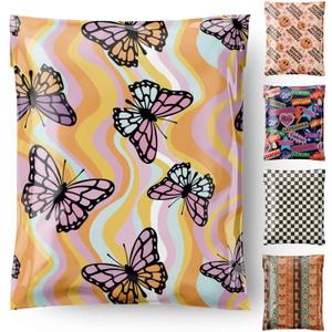 Cute-AF-Mailers Poly Mailers 10x13 inch 100 Pack Plastic Shipping Bags Mailing Envelopes Waterproof Self Seal Tamper Proof for Packaging Clothes Books T-Shirts Small Business Supplies Butterfly Groovy