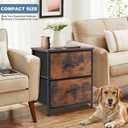 DUMOS Night Stand Small Dresser for Bedroom with 2 Drawers, Bedside Table, 11.8"D x 18"W x 20"H