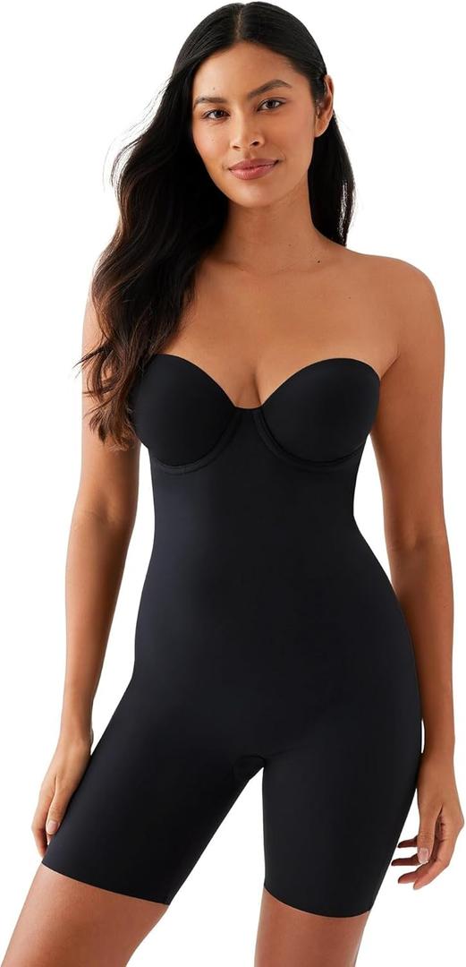 Wacoal womens Red Carpet Strapless All in One Thigh Shaper (34C, Black)