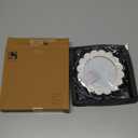 Handicrafts Home 4x4 Picture Frame  Scalloped Noir Aurora Resin Inlay  Handmade Decorative Nursery Inspired Decor Round Frame for Desk or Shelf, Boho Home Decor, Farmhouse Style