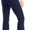 Inseam Women's Bootcut Yoga Pants Long Bootleg High-Waisted Flare Pants with Pockets, Medium/32" Inseam, Navy