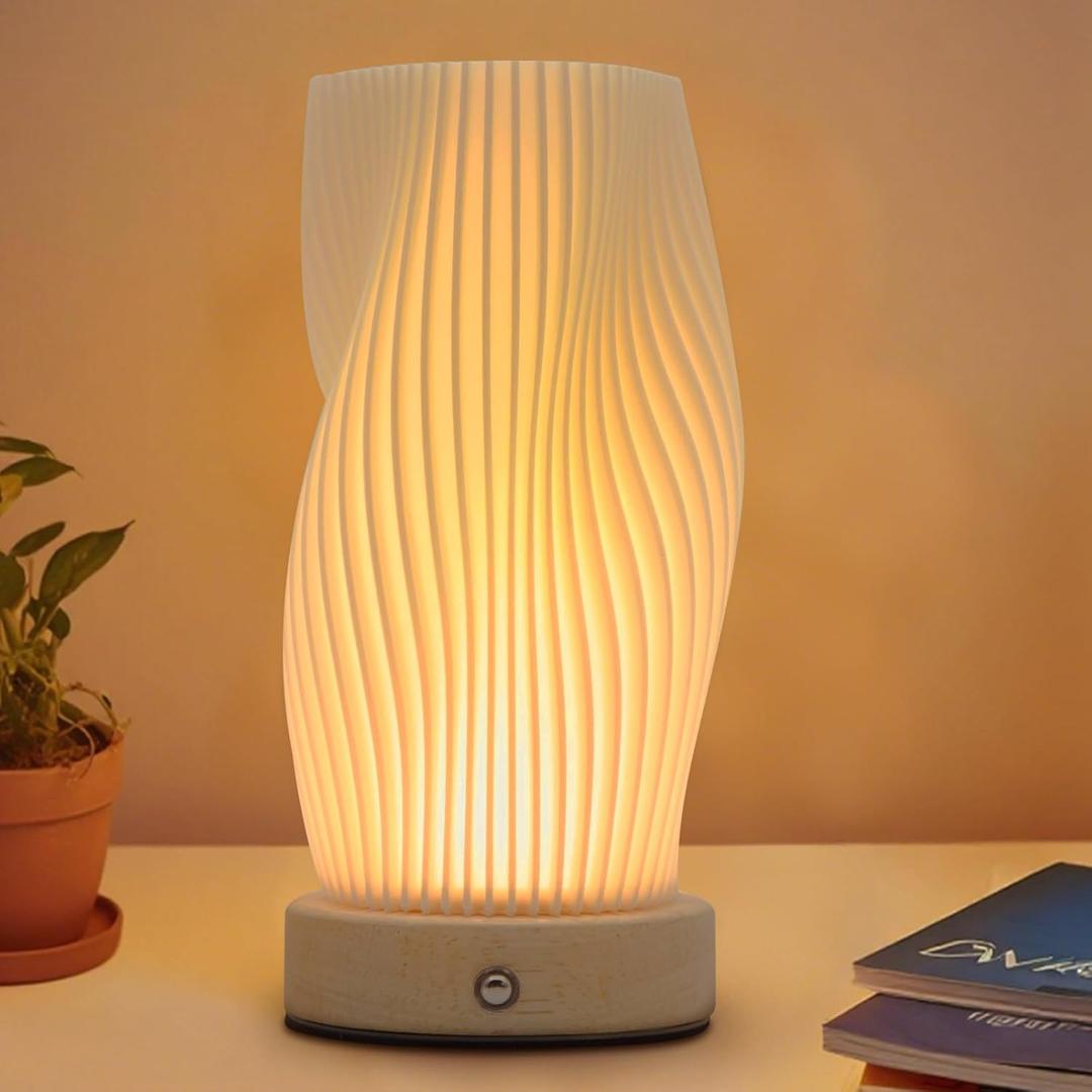 Small Bedside Table Lamp - Novelty Night Light Nightstand Lamp with 3 Colors 9 Brightness Dimmable, Modern Home Decor for Bedroom Kids Room Living Room, Christmas Birthday Gift for Girl Women Teens (Medium)