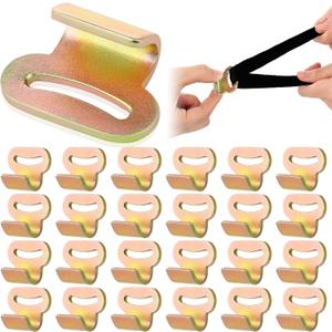 Zonon 25 Pcs 1" Flat Hook Rooftop Cargo Tie Down Hook Car Roof Carrier Door Hook Attaches to Car Door Frame for 1" Tie Down Strap Webbing Secure Any Car Roof Bag Compatible with Most Cars Truck