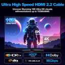 16K 10K 8K HDMI 2.2 Cable 3.3FT/1M, 96Gbps Ultra High Speed Hdmi Braided Cord Support 16K@60Hz 8K@240Hz 4K@480Hz, HDCP 2.2 & 2.3, HDR 10,eARC, DTS:X, for Roku TV/PS5/Blu-ray, Home Theater