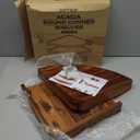 Demigo Floating Round Corner Shelves for Wall 2pcs - Acacia Wood Wall-Mounted Storage Shelves for Home Decor, Space Saving Displays for Living Room, Kitchen, Office, and Bedroom (Natural Brown)