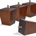 Solid Wooden Furniture Legs 3 Inch, Natural Wood Mid Century Legs for Furniture Replacements for Couch Legs, Sofa Legs, Bench Legs, Ottoman Legs, Bed Legs, Cabinet Legs, Set of 4