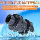 PVC True Union Check Valve, 2'' Slip Swing Full Port Utility, Sch80 Socket Pool Ball for Backflow Prevention