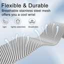 surundo Compatible with Fitbit Charge 6/Charge 5 Bands for Wmen Men, Metal Mesh Milanese Loop Adjustable Strap Replacement for Fitbit Charge 6/Charge 5 Advanced Fitness & Health Trackers (Silver)