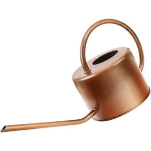 40 oz Decorative Copper Colored Galvanized Steel Watering Can - Easy Pour Gooseneck Spout for Indoor Plant Watering (Bronze)