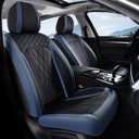 FLORICH Seat Cover Full Set Leather Car Seat Cover Front and Rear 5 Seats Full Coverage Seat Protector Waterproof Automotive Interior Cover Universal Fit for Most Car Truck SUV Decoration, Blue&Black