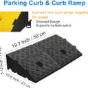 2Pack Curb Ramp Black Color, Portable Lightweight Heavy Duty Plastic Driveway Curb Ramps for Low Cars,Motorcycle Ramp,Curb Ramps (5.12" H 19.7" L Two Curb ramps Connected)