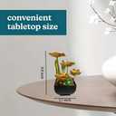 Gold Lotus Tabletop Fountain, Indoor Water Fountain with LED Light, Zen Desktop Waterfall with Pebbles and Circulating Pump for Home Office Bedroom Living Room Decor, 9.8” Tall, Gold