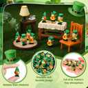 30Pcs St.Patrick's Day Mini Leprechaun Figurines Mini Resin Gnomes 3 Styles Tiny Leprechaun Figures Miniature Shamrock Dwarf Irish Gnomes for Party Favor Gifts Home Garden Table Decor