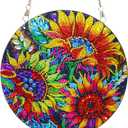 Sunflower Diamond Art Kits for Adult Beginner DIY Diamond Painting Hanging Window Pendant Ornament for Home Decoration Gem Art Gift (Sunflower)