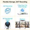 JAIOTlink Indoor Pet Security Camera for Dog Cat, 360 Pan Tilt Baby Monitor, 2.5k Dual-Lens WiFi Camera with Phone App, 2.4G/5G WiFi, AI Human & Pet Detection, Compatible with Alexa