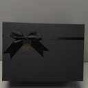 ZENFUN 5 Pack Black Nested Gift Boxes with Lid for Valentine's Presents, 5 Sizes Luxury Packaging Box with Ribbon Bows and Label Gift Wrap for Thanksgiving Birthday, Weddings, Mother's Day 13.7'' to 5.1''