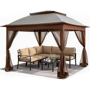 Solaroxy 10' x 10' Pop Up Gazebo Tent (Coffee)