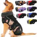 IECOii Extra Warm Dog Coat - Reflective Adjustable Jacket With Buckle Fleece Turtleneck for Cold Weather - Soft Winter Coat for- Green Camo Large (Chest:20.9-24.4 in)