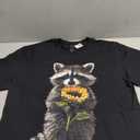 Raccoon Holding Sunflower Cute Flower Mothers Day T-Shirt, M