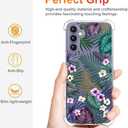 CCFUNCASE Compatible for Samsung Galaxy S24+ Plus / S25+ Plus Case Clear Cute for Women - Rugged Phone Cases Funda Protector Cover Skin (Green Palm Leaves)