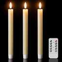 Eldnacele Plastic Flameless Taper Candles with Remote and Timer, White Spiral Taper Candles Battery Operated Flickering Flame Lights Lifelike LED Candlesticks Set of 2 for Indoor Home Holiday Decor