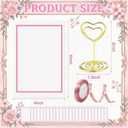 20 Pcs Table Number Holders Gold Place Card Holders with 25 Pcs Pink DIY Place Cards and Ribbon Heart Table Number Stand for Wedding Party Celebration Birthday Supplies