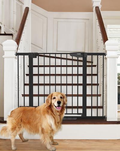 Baby Gate for Stairs, Mom's Choice Awards Winner-Auto Close Dog Gate for The House, Gifts for Mom, Easy Install Pressure Mounted Pet Gates for Doorways, Black