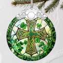Stained Glass Cross Christmas Ornament: Christmas Tree Ornaments & Decor, Holiday Decor  Holiday Presents, Cross Gift, Religious Gifts, Christian Gift, and Gifts for Friends, Coworker, and Family
