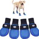 Hipaw Breathable Dog Shoes for Medium Large Dogs,Comfortable Dog Boots with Non-Slip Soles,Paw Protectors for Cold or Hot Pavement,Dog Booties for Hardwood Floors Daily Walking (XL (Insole Width 2.8") for 72-94 lbs, Blue)
