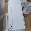 MXV 80" Fireplace TV Stand for TVs Up to 90", LED Light Entertainment Center with 36" Electric Fireplace, Modern Wood Texture TV Media Console with Highlight Storage Cabinet, White-White