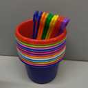 12 Pack Sand Buckets and Shovels for Kids 7.48 Inches | Beach and Sand Toys at The Beach | Use for Sand Molds at The Sandbox -12 Pail and 12 Shovel Set